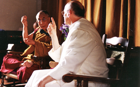 Dalai Lama and Fr Laurence, Way of Peace Retreat, Prato, Itlay 1997